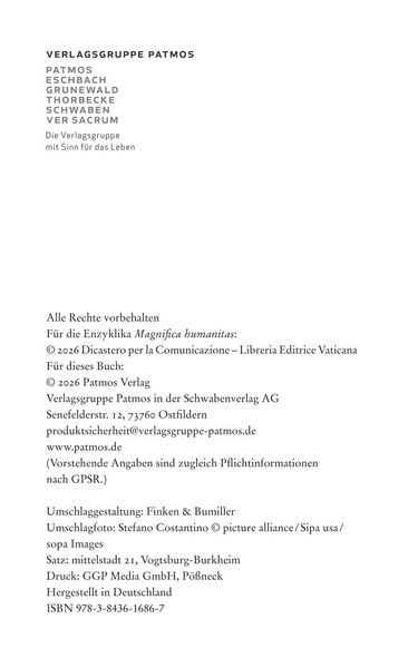 Produktbild: Magnifica humanitas: Die gro&szlig;artige Menschheit