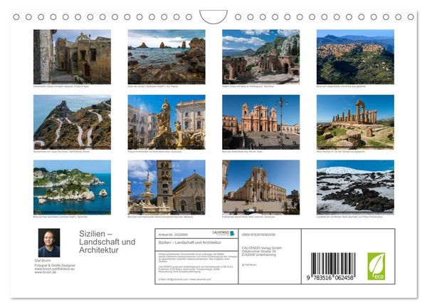 Produktbild: Sizilien &ndash; Landschaft und Architektur (Wandkalender 2026 DIN A4 quer), CALVENDO Monatskalender