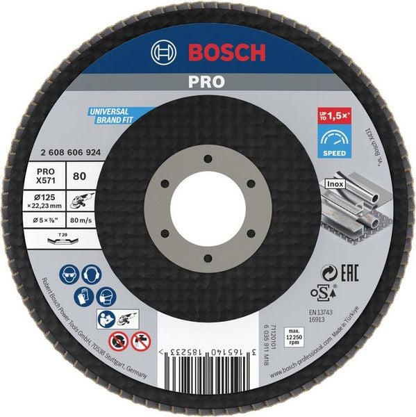 Produktbild: Bosch Accessories 2608606924 F&auml;cherschleifscheibe Durchmesser 125 mm 1 St.