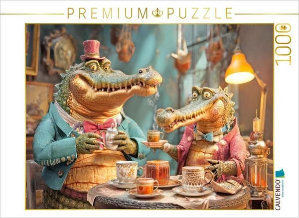 CALVENDO Puzzle Tierische Kaffeefans | 1000 Teile Lege-Größe 64x48cm Foto-Puzzle für glückliche Stunden