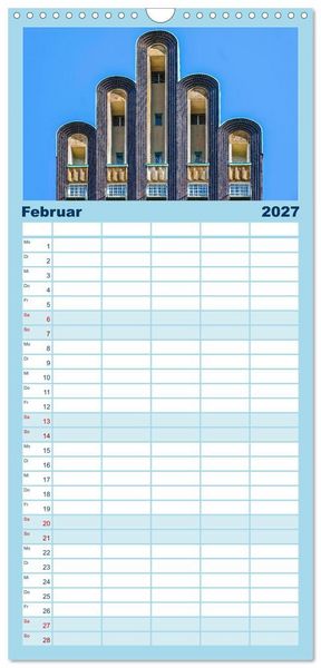 Produktbild: Familienplaner 2027 - Blickfang Darmstadt! mit 5 Spalten (Wandkalender, 21 x 45 cm) CALVENDO