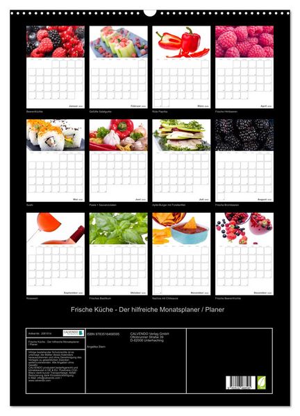 Produktbild: Frische K&uuml;che - Der hilfreiche Monatsplaner / Planer (Wandkalender 2026 DIN A2 hoch), CALVENDO Monatskalender