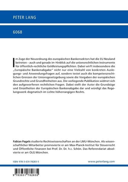 Produktbild: Die Europaeische Bankenabgabe