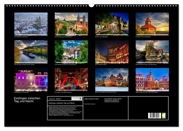 Produktbild: Esslingen zwischen Tag und Nacht (Wandkalender 2026 DIN A2 quer), CALVENDO Monatskalender