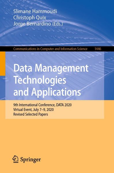 Produktbild: Data Management Technologies and Applications