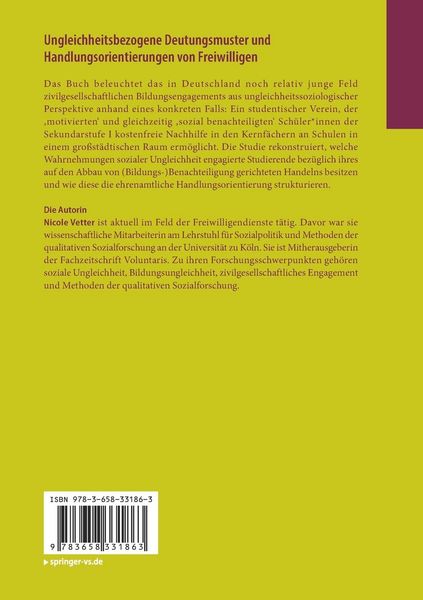Produktbild: Ungleichheitsbezogene Deutungsmuster und Handlungsorientierungen von Freiwilligen