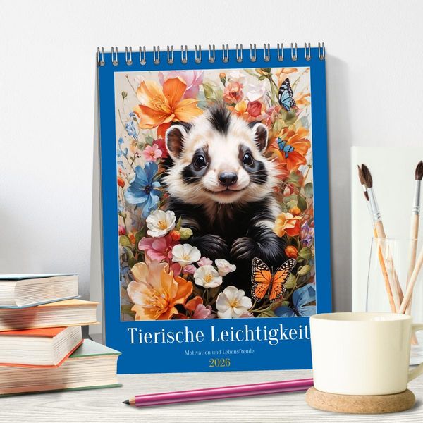 Produktbild: Tierische Leichtigkeit (Tischkalender 2026 DIN A5 hoch), CALVENDO Monatskalender