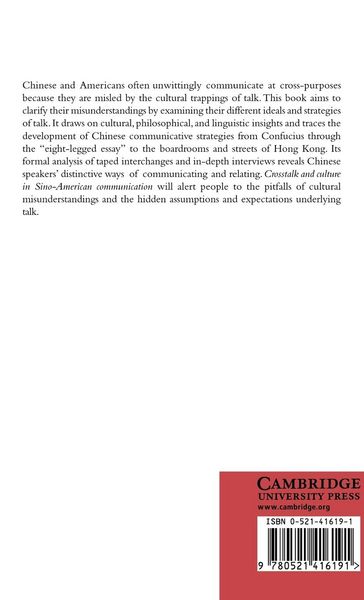 Produktbild: CrossTalk and Culture in Sino-American Communication