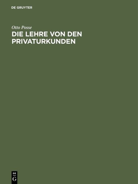 Produktbild: Die Lehre von den Privaturkunden