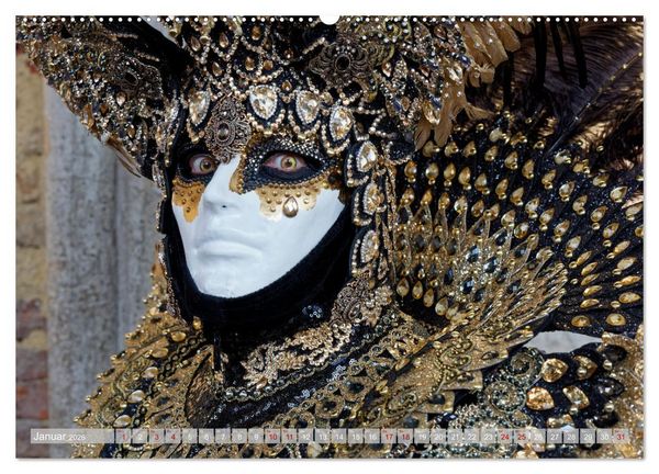 Produktbild: neunziggrad I photoart: venezia carnevale (hochwertiger Premium Wandkalender 2026 DIN A2 quer), Kunstdruck in Hochglanz