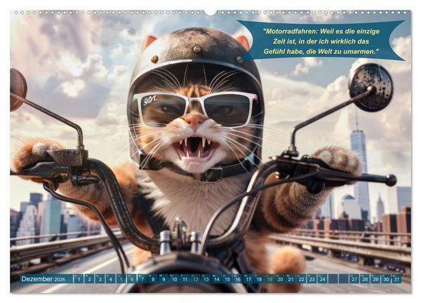 Produktbild: Tierisch lustige Motorradfahrer (Wandkalender 2026 DIN A2 quer), CALVENDO Monatskalender