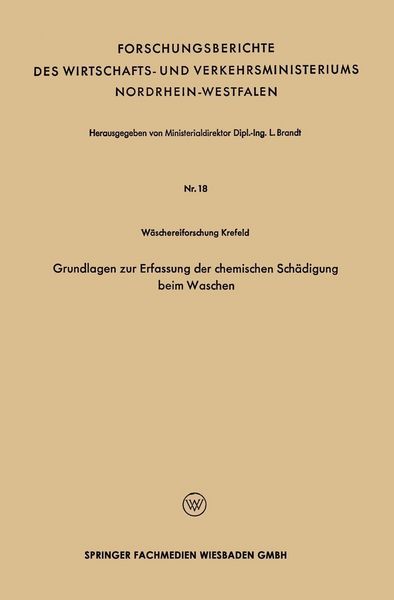 Produktbild: Grundlagen zur Erfassung der chemischen Sch&auml;digung beim Waschen