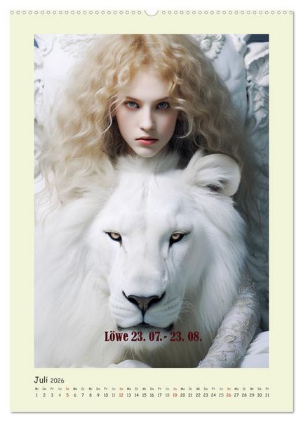 Produktbild: Tierkreiszeichen. Mit Frauenpower Sternzeichen durch das Jahr (hochwertiger Premium Wandkalender 2026 DIN A2 hoch), Kunstdruck in Hochglanz
