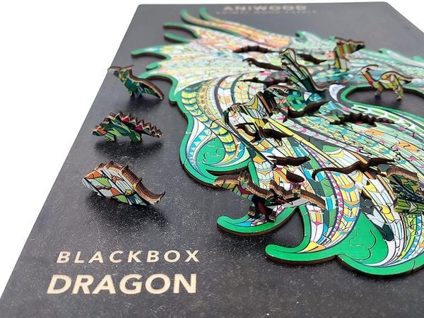 Produktbild: Aniwood J2310M - Animal Wood Puzzle, Blackbox Dragon M, Drache, Holz-Puzzle 125 Teile
