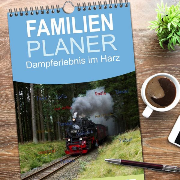 Produktbild: Familienplaner 2026 - Dampferlebnis im Harz mit 5 Spalten (Wandkalender, 21 x 45 cm) CALVENDO
