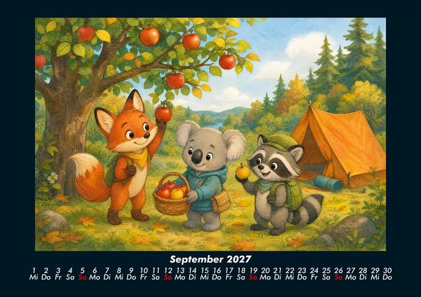 Produktbild: Camping-Abenteuer mit Finn, Kiki & Rocco 2027 Fotokalender DIN A4