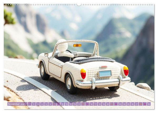 Produktbild: Amigurumi Fahrzeugtr&auml;ume - H&auml;kelstyle in Pastellt&ouml;nen (Wandkalender 2026 DIN A2 quer), CALVENDO Monatskalender