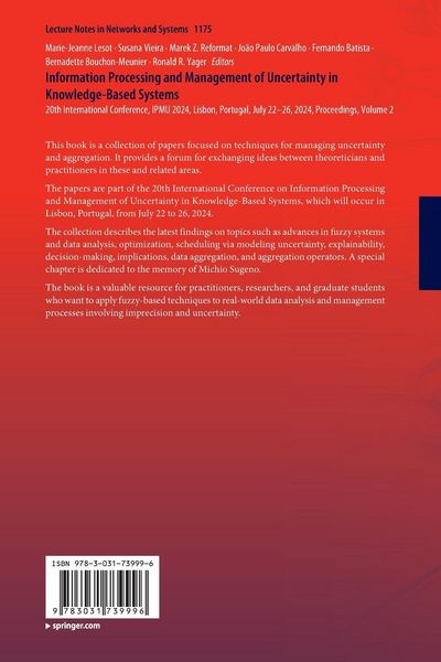 Produktbild: Information Processing and Management of Uncertainty in Knowledge-Based Systems