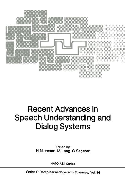 Produktbild: Recent Advances in Speech Understanding and Dialog Systems