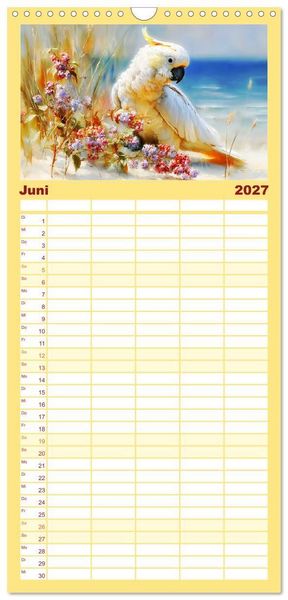 Produktbild: Familienplaner 2027 - Kakadus. Papageien an Australiens K&uuml;ste mit 5 Spalten (Wandkalender, 21 x 45 cm) CALVENDO