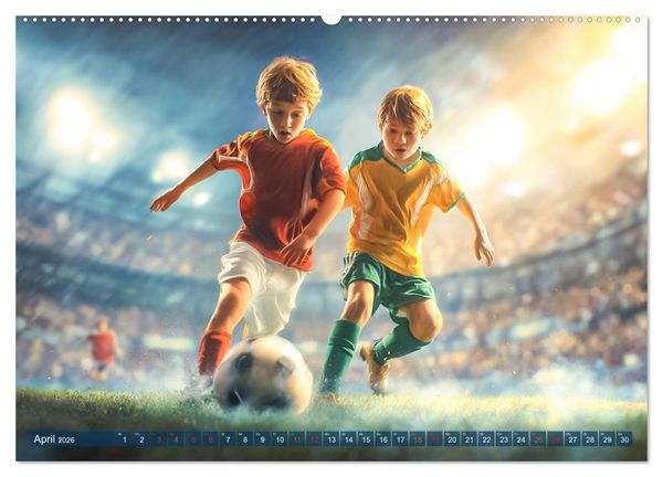 Produktbild: Fussball - Kids in Action (Wandkalender 2026 DIN A2 quer), CALVENDO Monatskalender