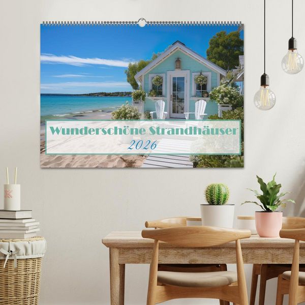 Produktbild: Wundersch&ouml;ne Strandh&auml;user (Wandkalender 2026 DIN A2 quer), CALVENDO Monatskalender