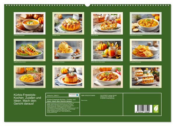 Produktbild: K&uuml;rbis-Freestyle-Kochen. Zutaten und Ideen. Mach dein Gericht daraus! (hochwertiger Premium Wandkalender 2026 DIN A2 quer), Kunstdruck in Hochglanz
