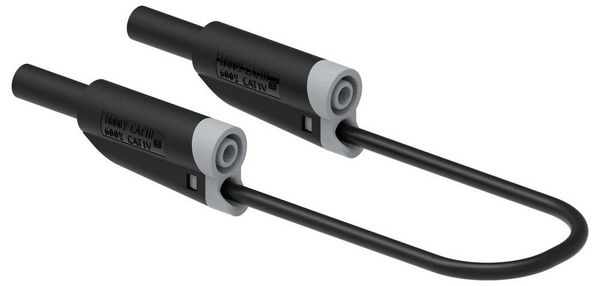 Produktbild: Electro PJP 2719-IEC-CD1-100N Messleitung Steckanschluss 4 mm, Bananenstecker 100 cm Schwarz 1 St.