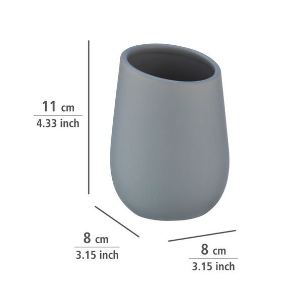 Produktbild: Waschtisch-Set Mod. Badi Grau, 2-tlg., 1 Zahnputzbecher, 1 Seifenspender