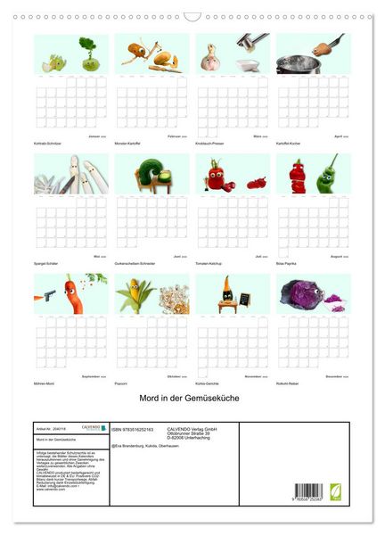 Produktbild: Mord in der Gem&uuml;sek&uuml;che (Wandkalender 2026 DIN A2 hoch), CALVENDO Monatskalender