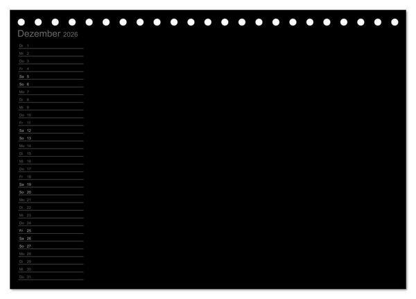 Produktbild: Bastel-Geburtstagskalender schwarz / Geburtstagskalender (Tischkalender 2026 DIN A5 quer), CALVENDO Monatskalender