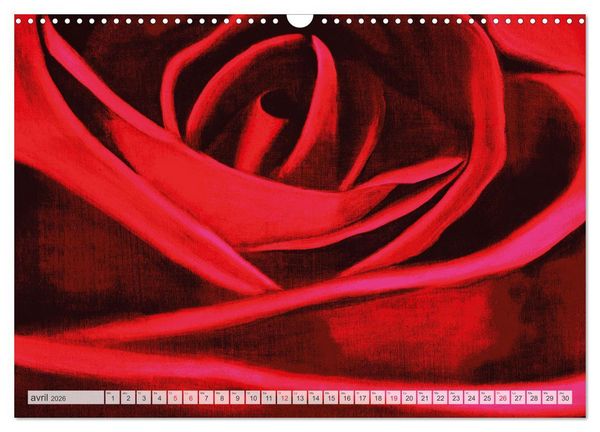 Produktbild: Roses peintes (Calendrier mural 2026 DIN A3 vertical), CALVENDO calendrier mensuel