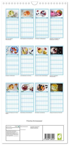Produktbild: Familienplaner 2027 - Frisches Aromawasser mit 5 Spalten (Wandkalender, 21 x 45 cm) CALVENDO