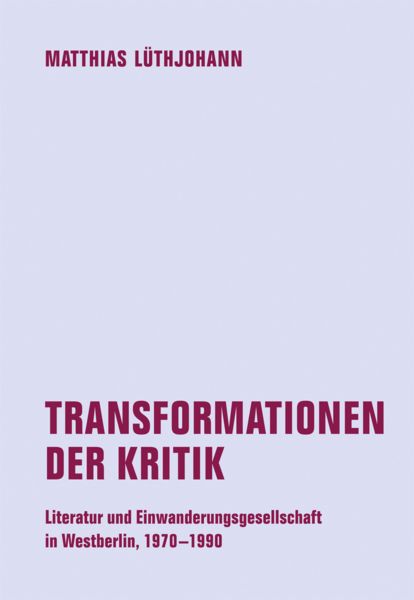 Produktbild: Transformationen der Kritik