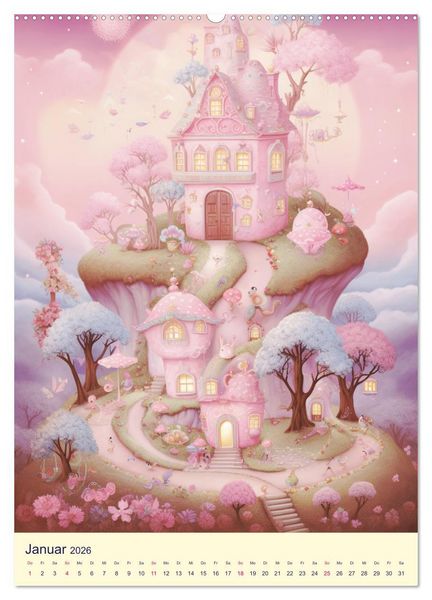 Produktbild: Rosa Traumland. Zauberhafte Wunderwelt (hochwertiger Premium Wandkalender 2026 DIN A2 hoch), Kunstdruck in Hochglanz