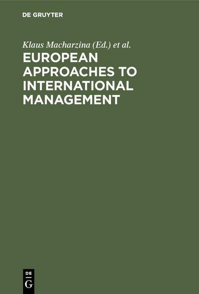 Produktbild: European Approaches to International Management