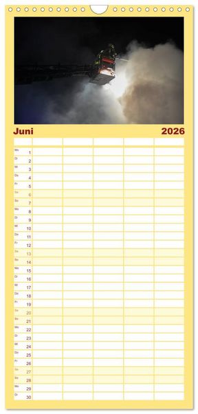 Produktbild: Familienplaner 2026 - FEUERWEHR IM EINSATZ mit 5 Spalten (Wandkalender, 21 x 45 cm) CALVENDO