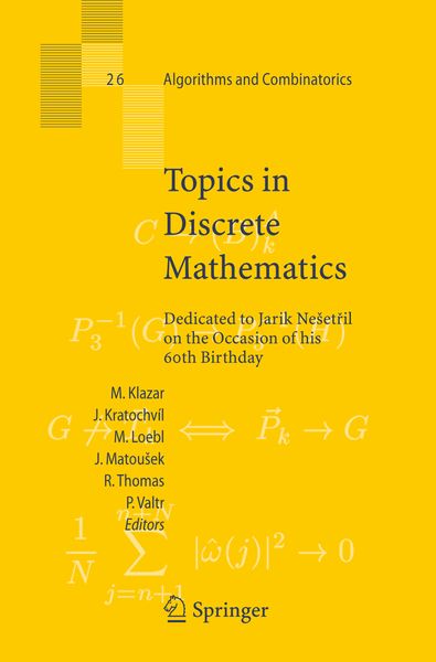 Produktbild: Topics in Discrete Mathematics