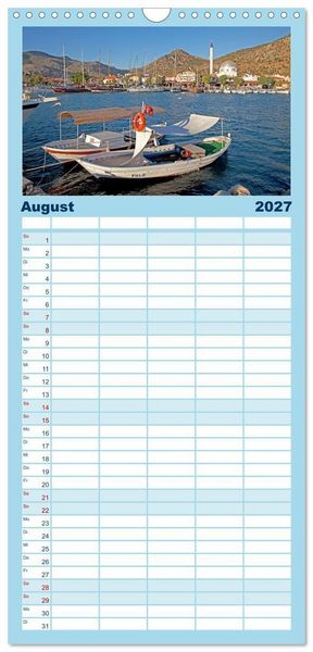 Produktbild: Familienplaner 2027 - Sommer an der T&uuml;rkischen &Auml;g&auml;is mit 5 Spalten (Wandkalender, 21 x 45 cm) CALVENDO