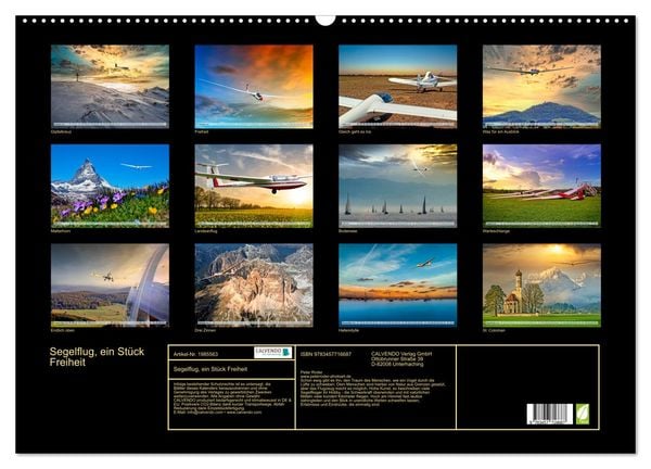 Produktbild: Segelflug, ein St&uuml;ck Freiheit (Wandkalender 2026 DIN A2 quer), CALVENDO Monatskalender