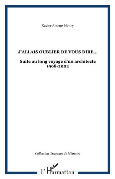 Produktbild: J'allais Oublier De Vous Dire...