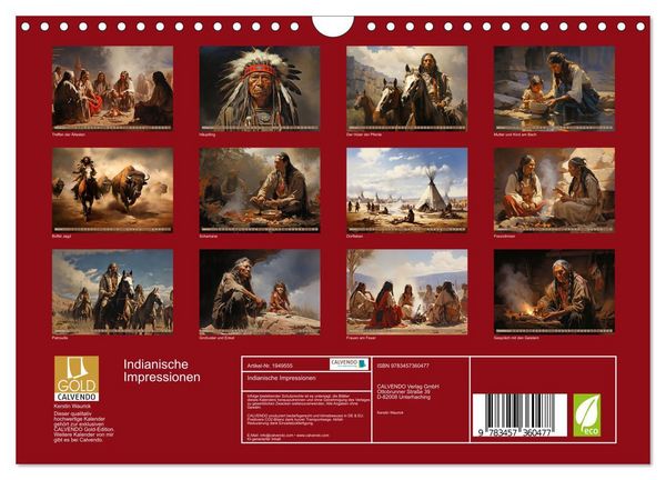 Produktbild: Indianische Impressionen (Wandkalender 2026 DIN A4 quer), CALVENDO Monatskalender