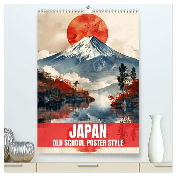 Produktbild: Japan - Old School Poster Style (hochwertiger Premium Wandkalender 2026 DIN A2 hoch), Kunstdruck in Hochglanz