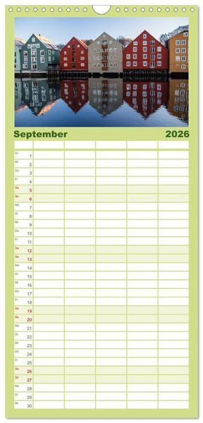 Produktbild: Familienplaner 2026 - Norwegen - Das wundersch&ouml;ne Land im Norden. mit 5 Spalten (Wandkalender, 21 x 45 cm) CALVENDO