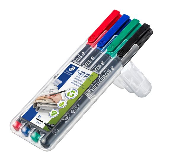 Produktbild: STAEDTLER Universalstift Lumocolor&reg; permanent M, 4er Set farbig