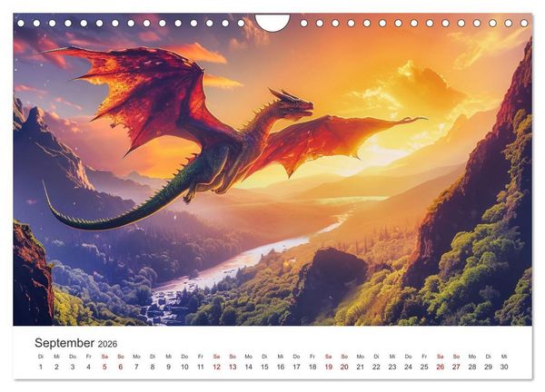 Produktbild: Das Jahr der Drachen (Wandkalender 2026 DIN A4 quer), CALVENDO Monatskalender