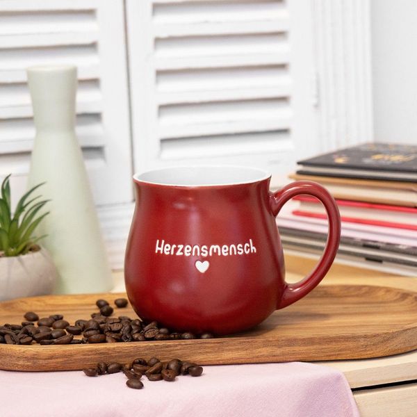 Produktbild: GRUSS & CO Tasse bauchig graviert "Herzensmensch"