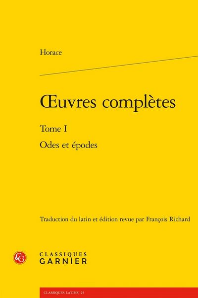 Produktbild: Oeuvres Completes Tome 1 : Odes et Epodes