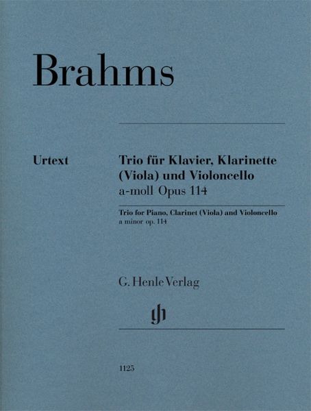 Produktbild: Johannes Brahms - Klarinettentrio a-moll op. 114 f&uuml;r Klavier, Klarinette (Viola) und Violoncello