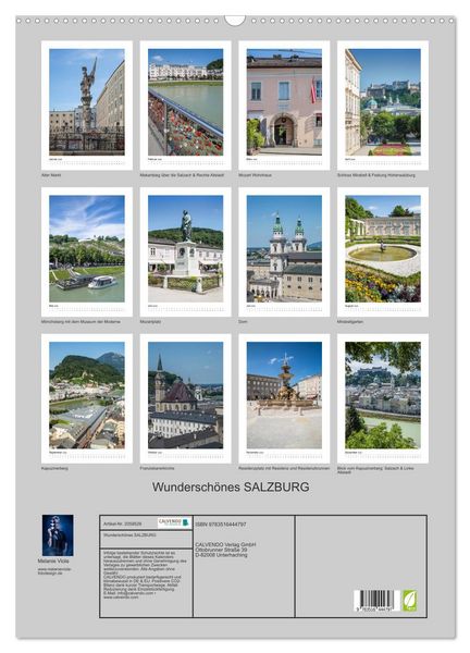 Produktbild: Wundersch&ouml;nes SALZBURG (Wandkalender 2026 DIN A2 hoch), CALVENDO Monatskalender